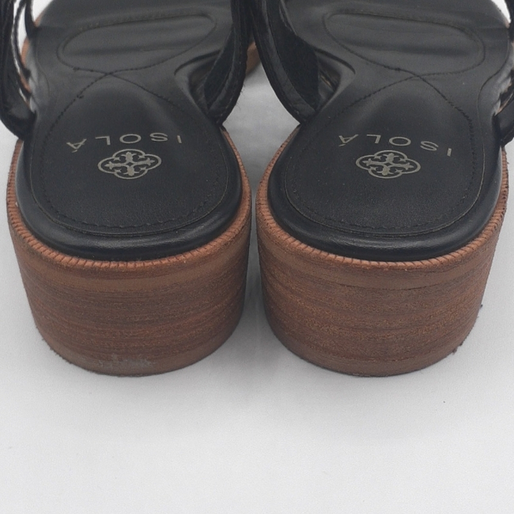 ISOLA Genuine Leather Gladiator Strappy Sandals Black Size 9 - Picture 6 of 9
